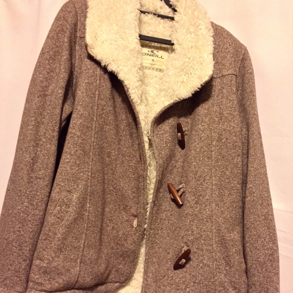 Light Brown Jacket with White Furry Collar